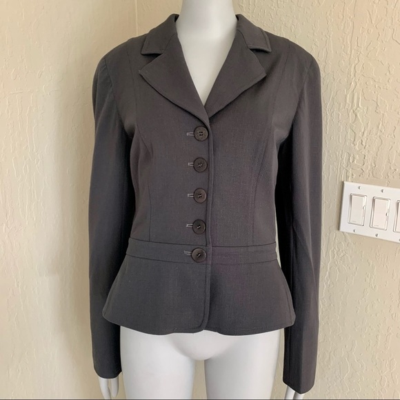 GIORGIO ARMANI Le Collezioni Wool Stretch 5 Button Blazer Jacket Grey Career 10 - Picture 3 of 15